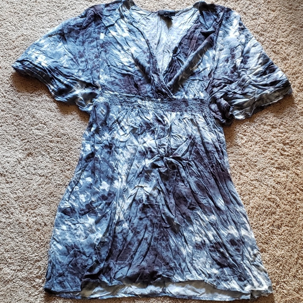 JBS the dye midi smocked waist dress dolman L